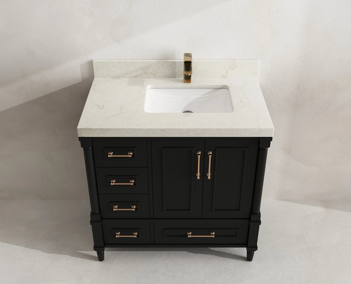 Aberdeen 36 in. W x 22 in. D Right Offset Sink Bathroom Vanity