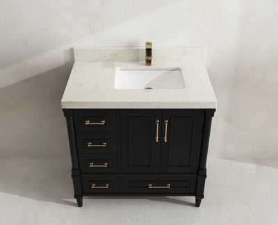 Aberdeen 36 in. W x 22 in. D Right Offset Sink Bathroom Vanity