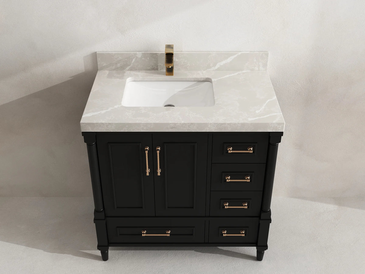 Aberdeen 36 in. W x 22 in. D Left Offset Sink Bathroom Vanity