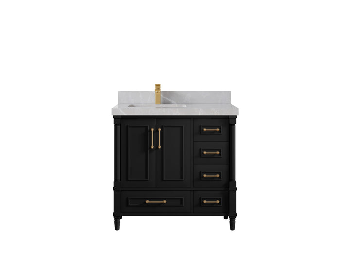 Aberdeen 36 in. W x 22 in. D Left Offset Sink Bathroom Vanity - photo 32
