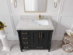 Aberdeen 36 in. W x 22 in. D Right Offset Sink Bathroom Vanity - photo 31