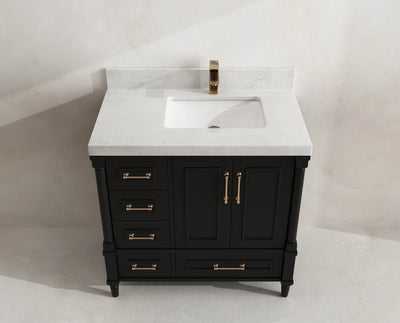 Aberdeen 36 in. W x 22 in. D Right Offset Sink Bathroom Vanity