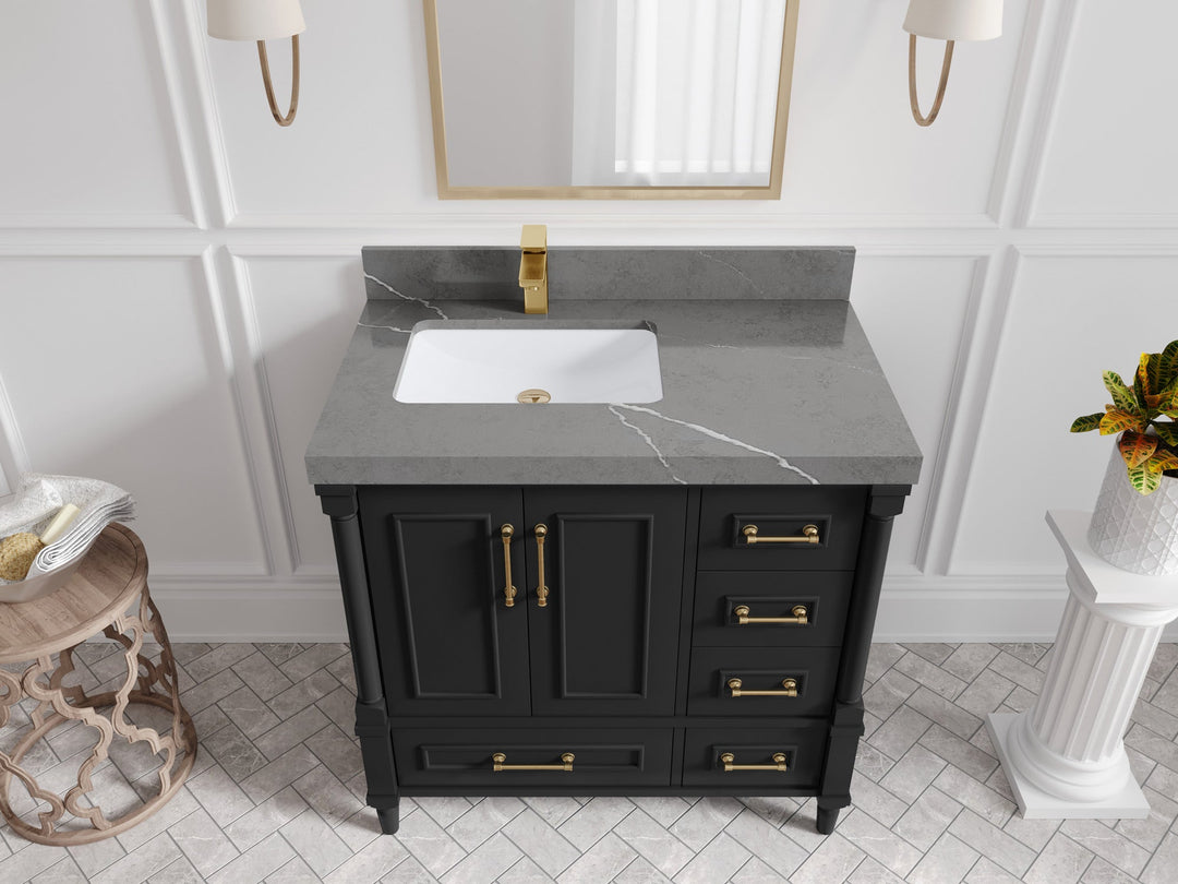 Aberdeen 36 in. W x 22 in. D Left Offset Sink Bathroom Vanity
