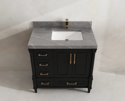 Aberdeen 36 in. W x 22 in. D Right Offset Sink Bathroom Vanity