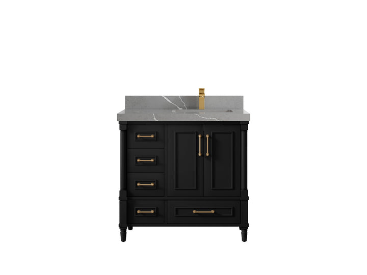 Aberdeen 36 in. W x 22 in. D Right Offset Sink Bathroom Vanity - photo 34