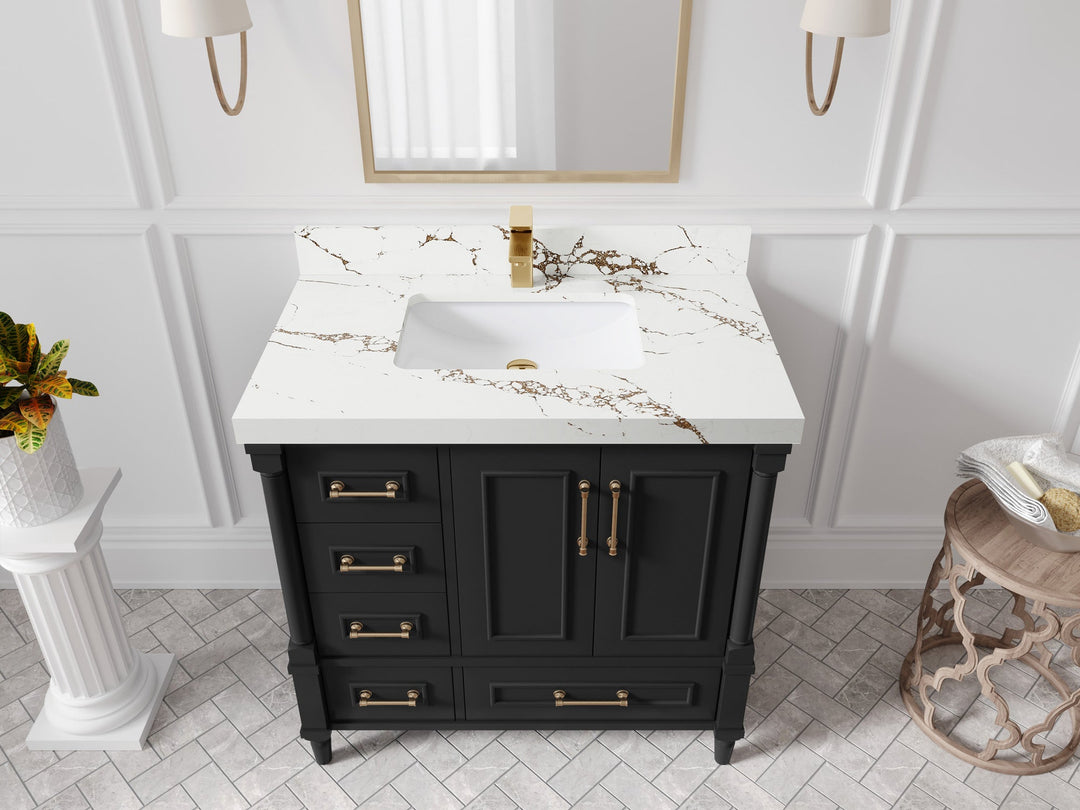 Aberdeen 36 in. W x 22 in. D Center Sink Bathroom Vanity