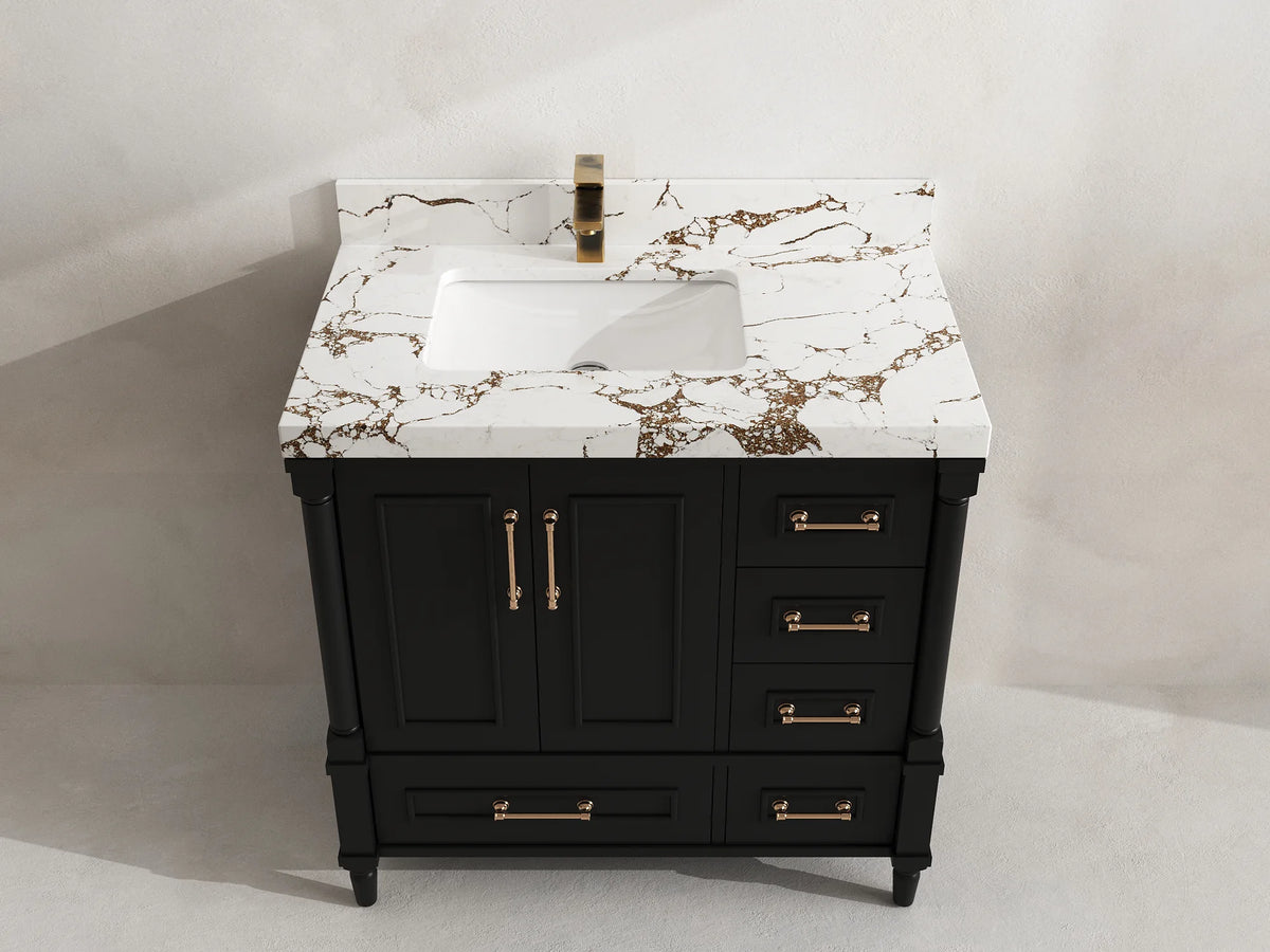 Aberdeen 36 in. W x 22 in. D Left Offset Sink Bathroom Vanity