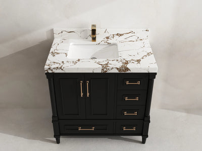 Aberdeen 36 in. W x 22 in. D Left Offset Sink Bathroom Vanity