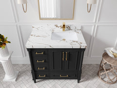 Aberdeen 36 in. W x 22 in. D Right Offset Sink Bathroom Vanity - photo 35