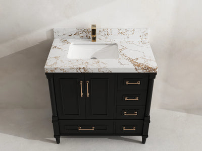 Aberdeen 36 in. W x 22 in. D Left Offset Sink Bathroom Vanity