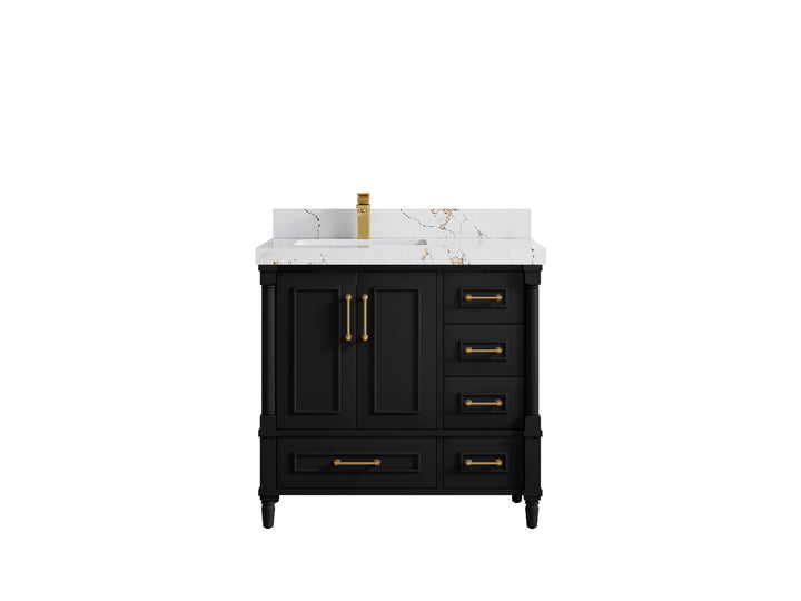Aberdeen 36 in. W x 22 in. D Left Offset Sink Bathroom Vanity - photo 38