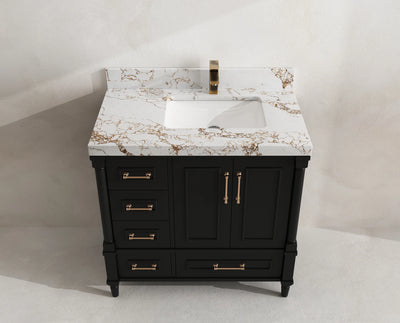 Aberdeen 36 in. W x 22 in. D Right Offset Sink Bathroom Vanity