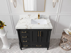 Aberdeen 36 in. W x 22 in. D Right Offset Sink Bathroom Vanity - photo 37