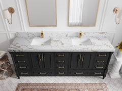 Aberdeen 84 in. W x 22 in. D Double Sink Bathroom Vanity - photo 36