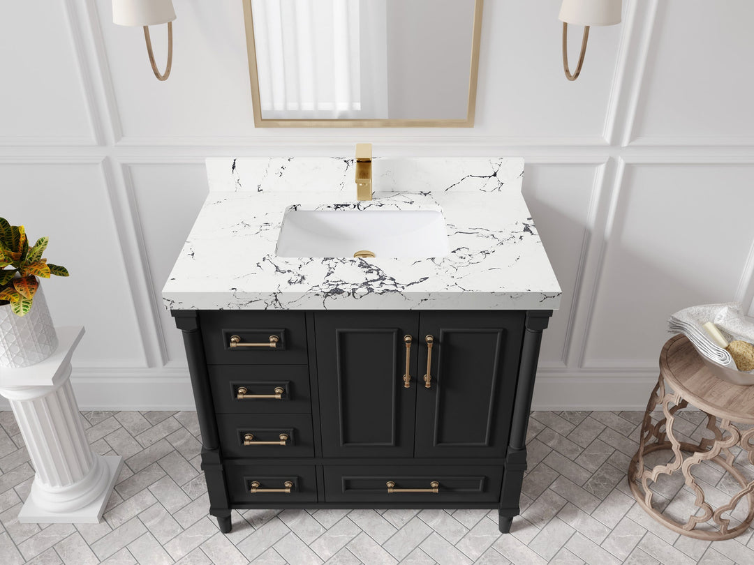 Aberdeen 36 in. W x 22 in. D Center Sink Bathroom Vanity