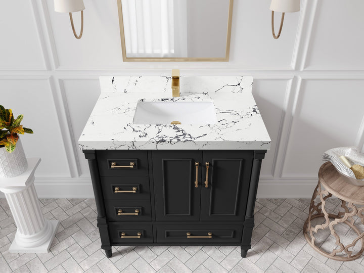 Aberdeen 36 in. W x 22 in. D Center Sink Bathroom Vanity - photo 39