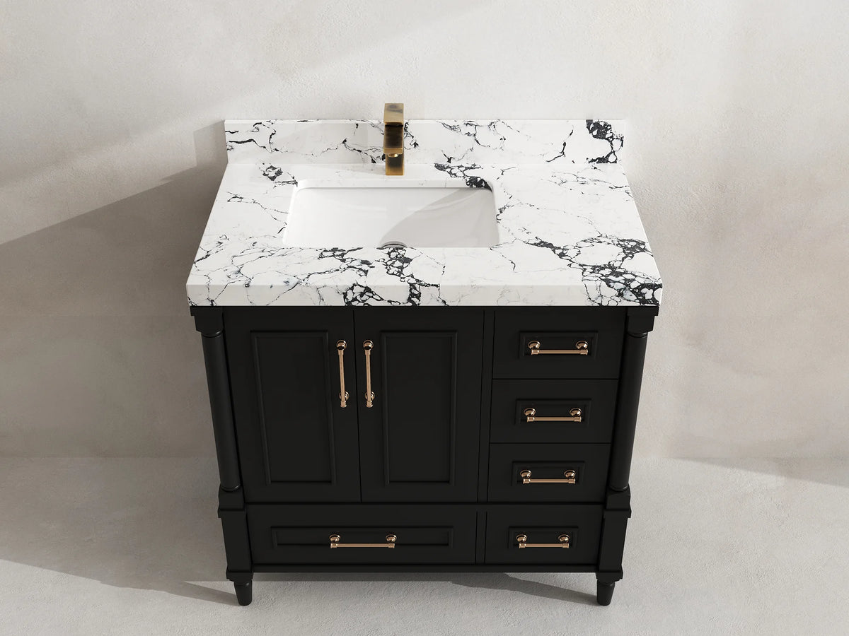 Aberdeen 36 in. W x 22 in. D Left Offset Sink Bathroom Vanity