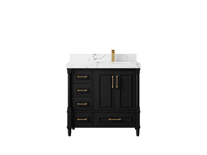 Aberdeen 36 in. W x 22 in. D Right Offset Sink Bathroom Vanity - photo 40