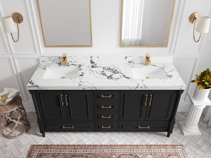 Aberdeen 72 in. W x 22 in. D Double Sink Bathroom Vanity - photo 38