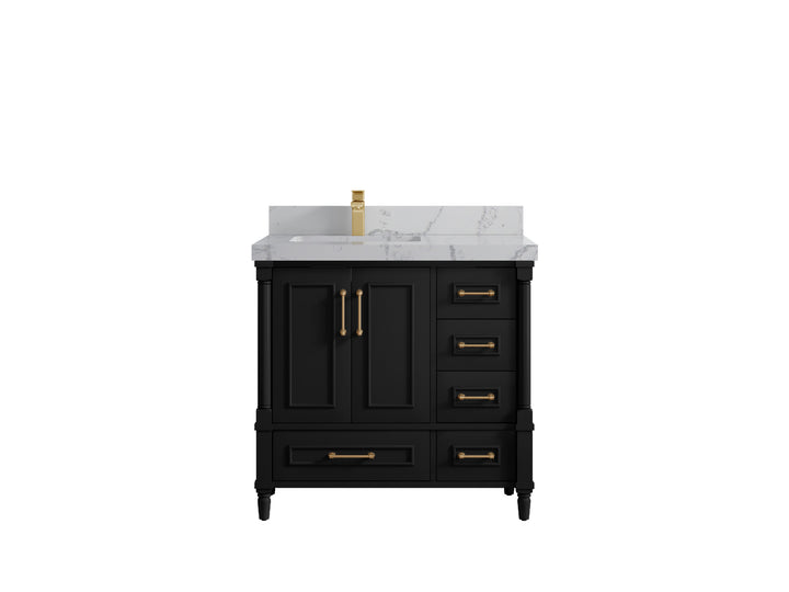 Aberdeen 36 in. W x 22 in. D Left Offset Sink Bathroom Vanity - photo 42