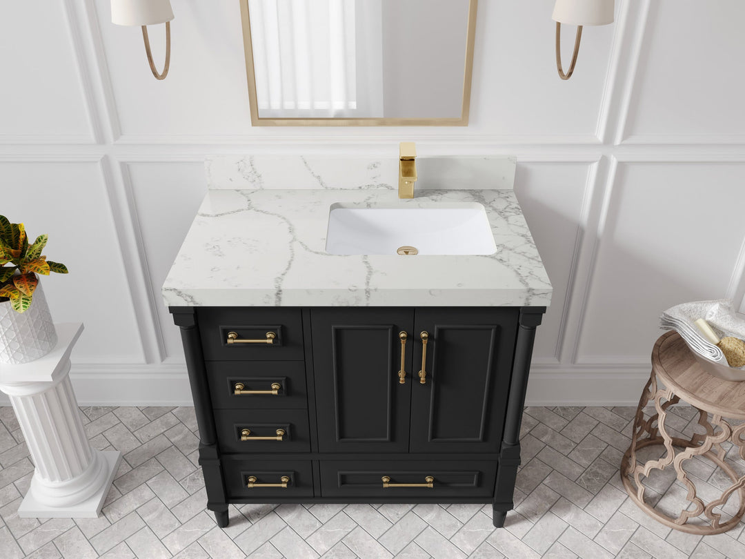 Aberdeen 36 in. W x 22 in. D Right Offset Sink Bathroom Vanity