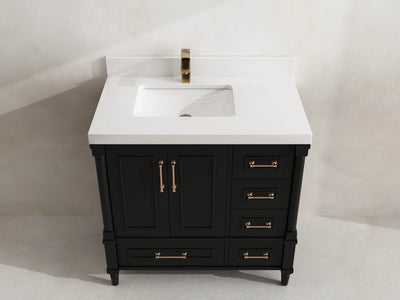 Aberdeen 36 in. W x 22 in. D Left Offset Sink Bathroom Vanity