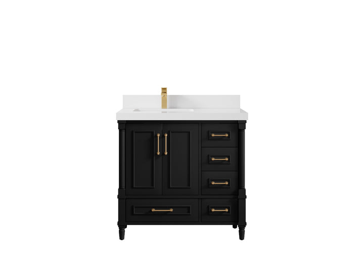 Aberdeen 36 in. W x 22 in. D Left Offset Sink Bathroom Vanity - photo 44