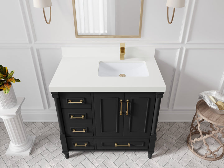 Aberdeen 36 in. W x 22 in. D Right Offset Sink Bathroom Vanity - photo 43
