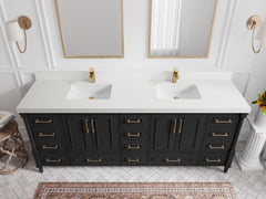 Aberdeen 84 in. W x 22 in. D Double Sink Bathroom Vanity - photo 42
