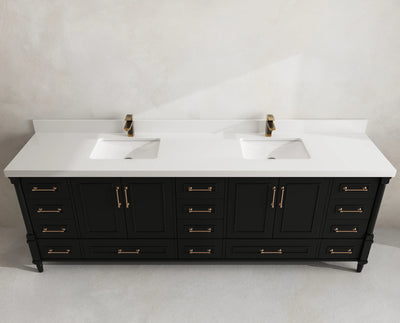 Aberdeen 96 in W x 22 in D Free Standing Double Sink Bathroom Vanity