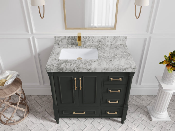 Aberdeen 36 in. W x 22 in. D Left Offset Sink Bathroom Vanity - photo 17