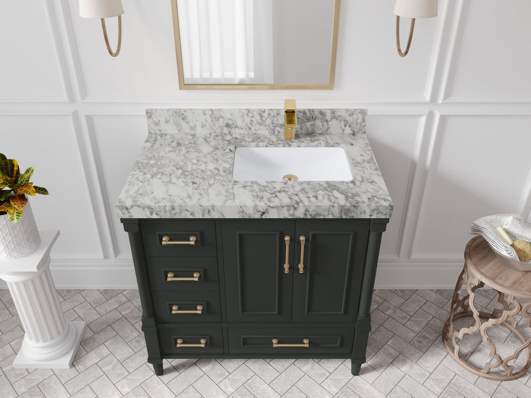 Aberdeen 36 in. W x 22 in. D Right Offset Sink Bathroom Vanity