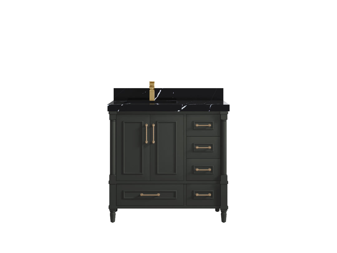Aberdeen 36 in. W x 22 in. D Left Offset Sink Bathroom Vanity