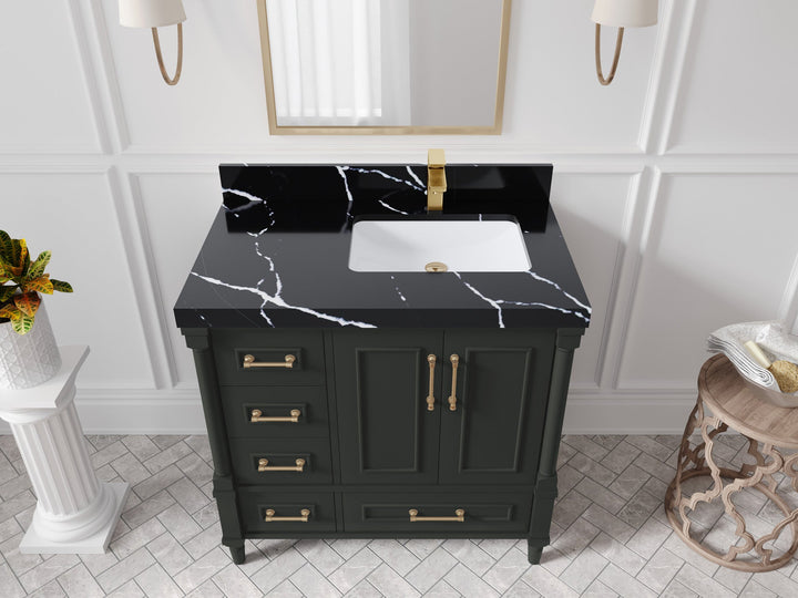 Aberdeen 36 in. W x 22 in. D Right Offset Sink Bathroom Vanity - photo 9