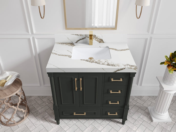 Aberdeen 36 in. W x 22 in. D Center Sink Bathroom Vanity - photo 13