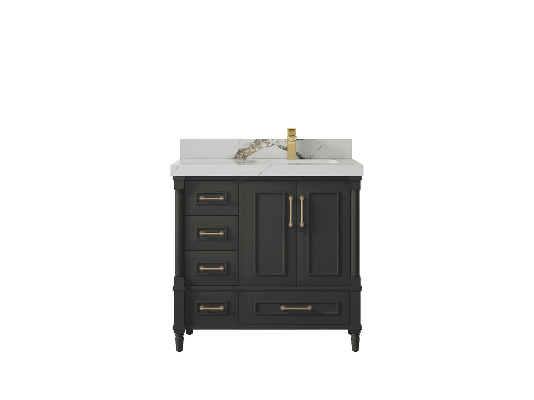 Aberdeen 36 in. W x 22 in. D Right Offset Sink Bathroom Vanity