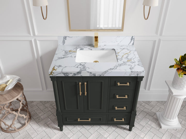 Aberdeen 36 in. W x 22 in. D Center Sink Bathroom Vanity - photo 15
