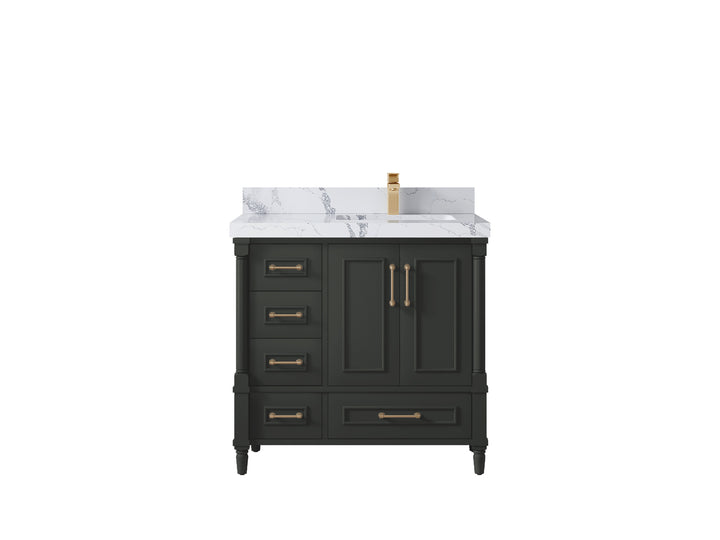 Aberdeen 36 in. W x 22 in. D Right Offset Sink Bathroom Vanity - photo 16