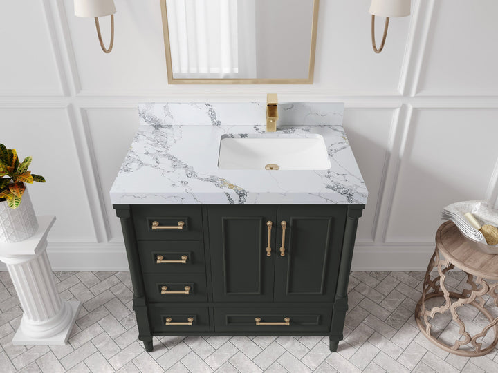 Aberdeen 36 in. W x 22 in. D Right Offset Sink Bathroom Vanity - photo 15