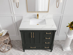Aberdeen 36 in. W x 22 in. D Center Sink Bathroom Vanity - photo 25