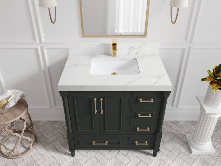 Aberdeen 36 in. W x 22 in. D Center Sink Bathroom Vanity - photo 25