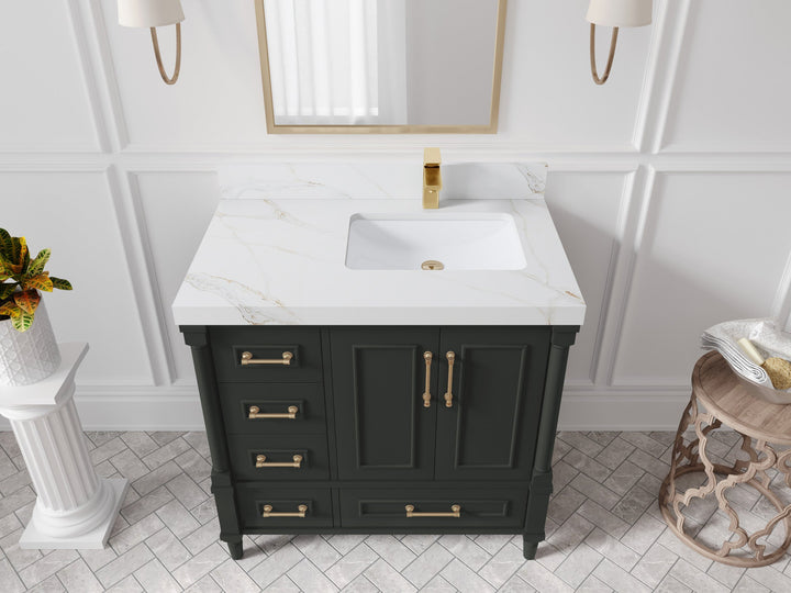 Aberdeen 36 in. W x 22 in. D Right Offset Sink Bathroom Vanity - photo 17