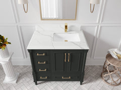 Aberdeen 36 in. W x 22 in. D Right Offset Sink Bathroom Vanity - photo 23