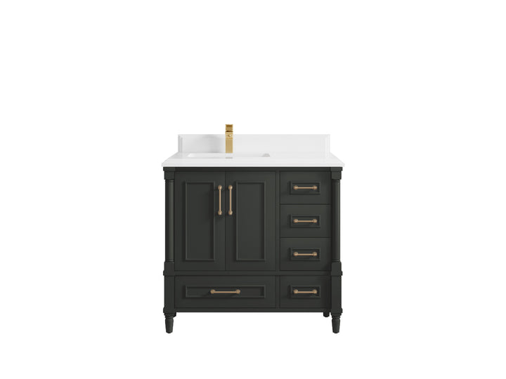 Aberdeen 36 in. W x 22 in. D Left Offset Sink Bathroom Vanity - photo 28