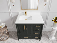 Aberdeen 36 in. W x 22 in. D Left Offset Sink Bathroom Vanity - photo 27