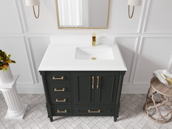 Aberdeen 36 in. W x 22 in. D Right Offset Sink Bathroom Vanity - photo 27