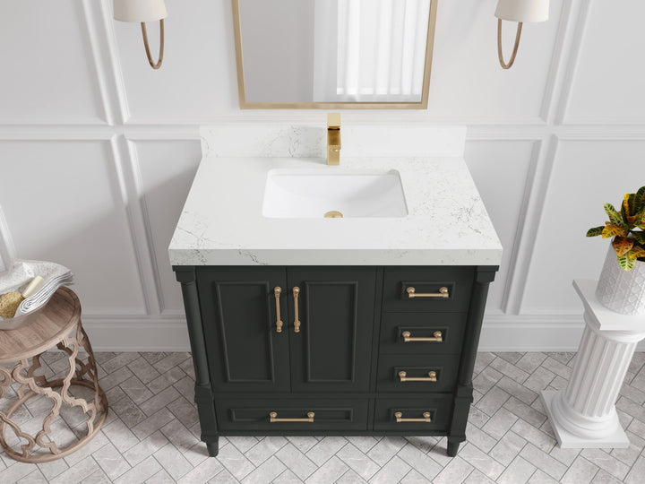 Aberdeen 36 in. W x 22 in. D Center Sink Bathroom Vanity - photo 27