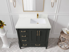 Aberdeen 36 in. W x 22 in. D Right Offset Sink Bathroom Vanity - photo 29