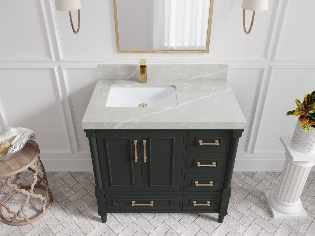 Aberdeen 36 in. W x 22 in. D Left Offset Sink Bathroom Vanity