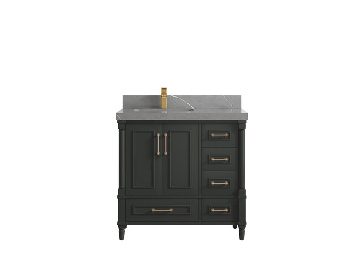 Aberdeen 36 in. W x 22 in. D Left Offset Sink Bathroom Vanity - photo 34